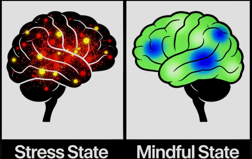 stress brain vs mindfullness